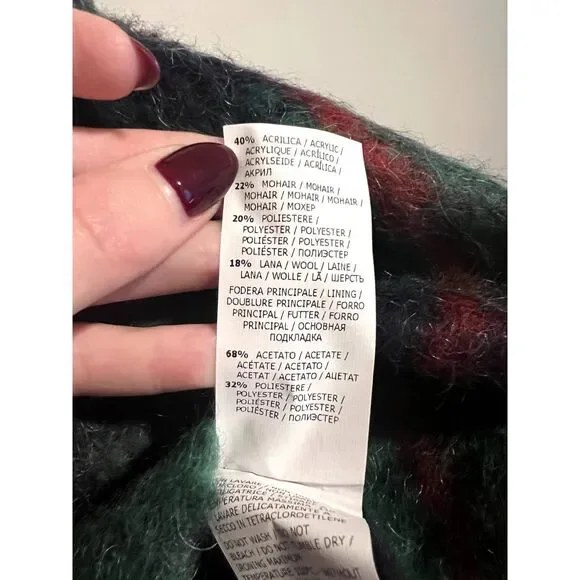 NWT Blugirl Blumarine Plaid Mohair Wool Blend Pleated Midi Preppy Skirt M - Picture 12 of 14